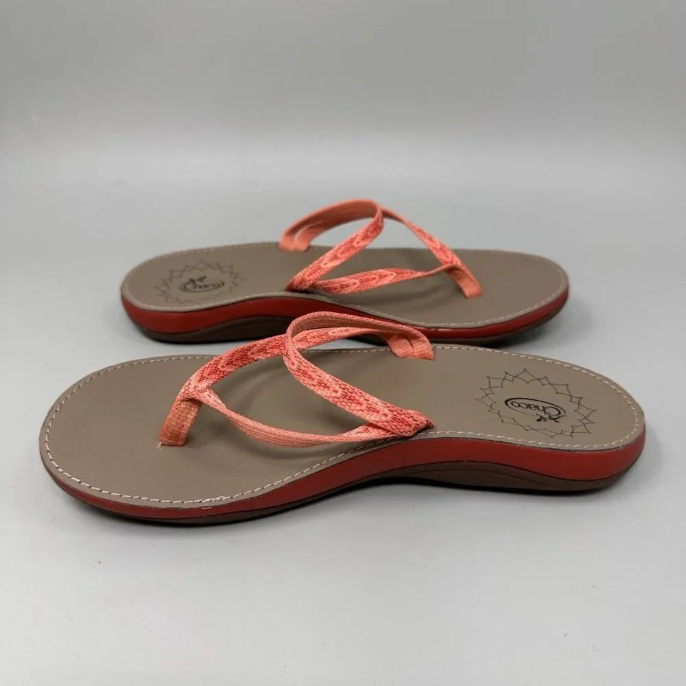 Chaco Womens Abbey Peach Slip On Pink Coral Flip Flop Sandal Shoe Size 5